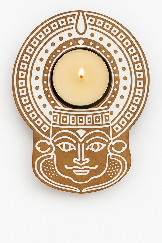 Handcrafted Wooden Kathakali Tealight Holder