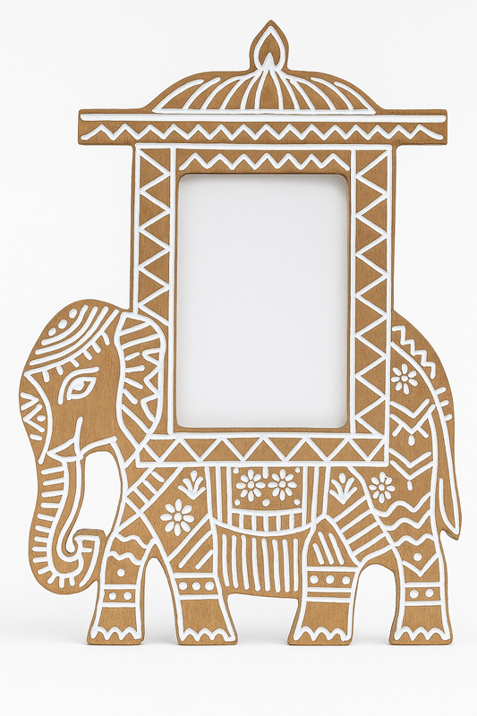 Wooden Elephant Shape Photo Frame