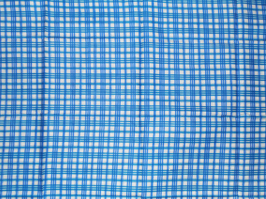 Azure Grid 100% Cotton Unstitched Fabric